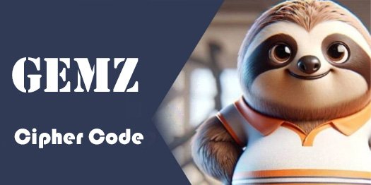 Telegram Gemz game Daily Cipher Code with a sloth tapping out a message in Morse code